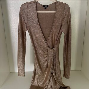 Tricia gold metallic party dress